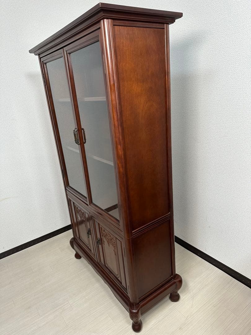 徳田家具 書棚 本棚 桜材 国会議事堂使用 カップボード 食器棚 i1※