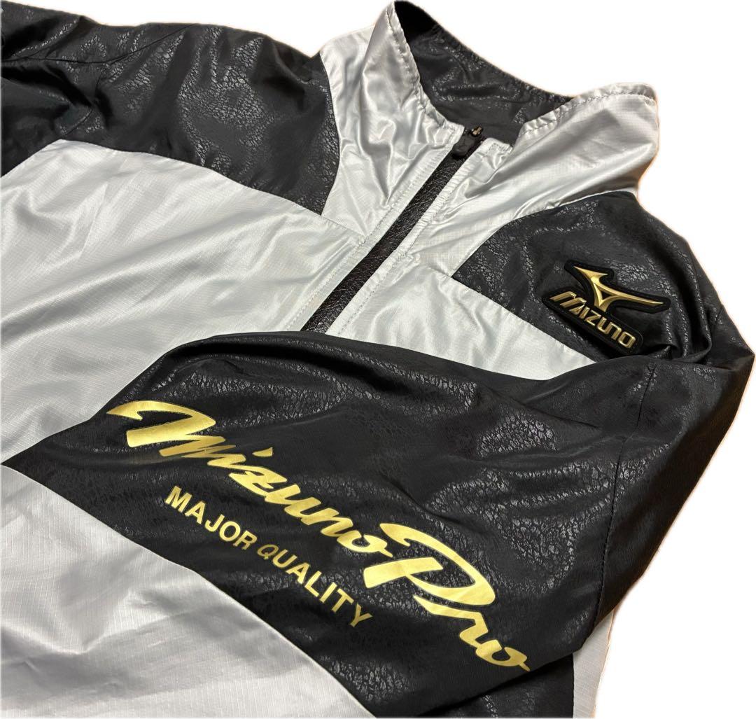 極美品！【Mizuno Pro 】ジャケット シルバー野球 メンズ サイズS
