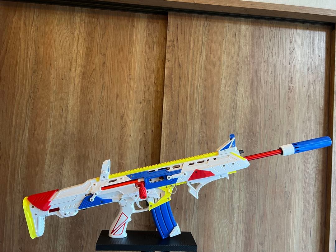 3Dプリンター ガンダム風カラーのスポンジ狙撃銃