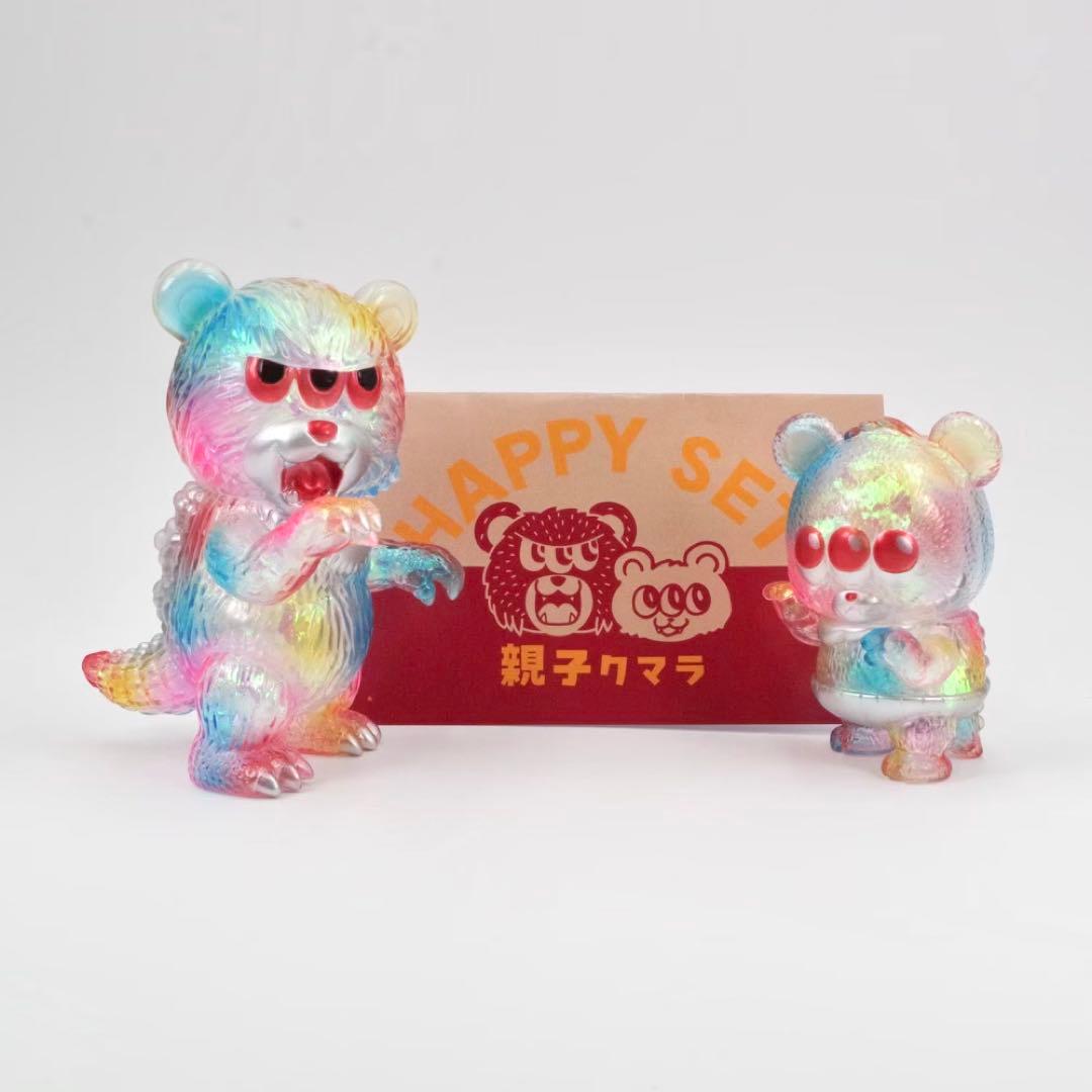【アートジャンキー×ピーチヘル】クマラ親子 ハッピーセット　ソフビ