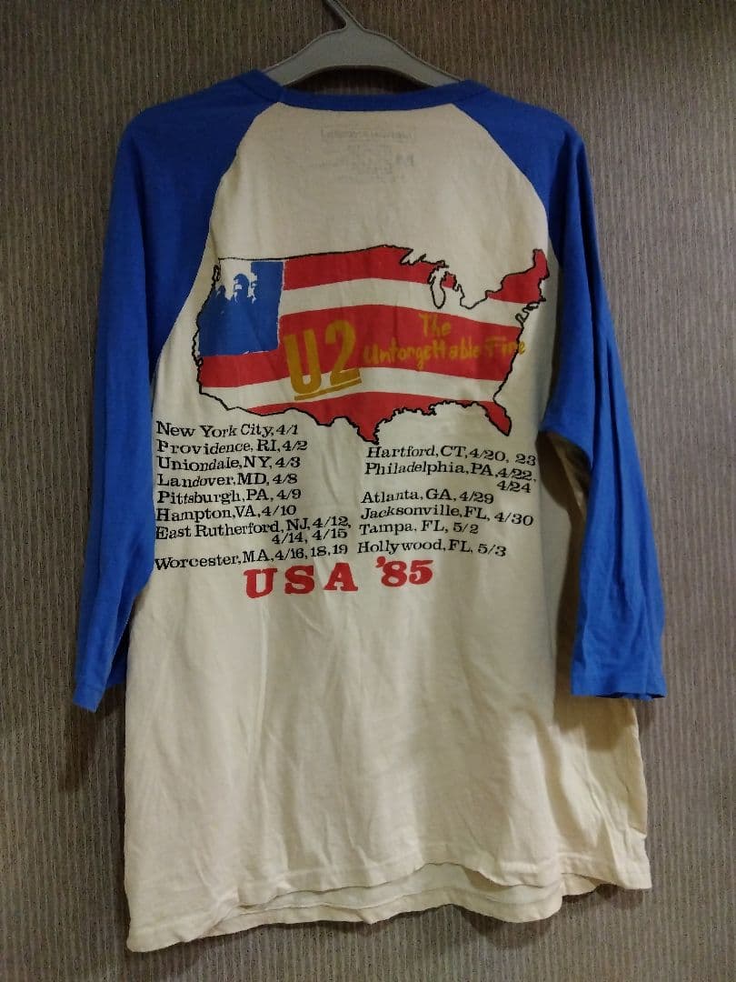 1985ツアーtシャツ USA製 U2 バンドTシャツ 　ラグラン　激レア