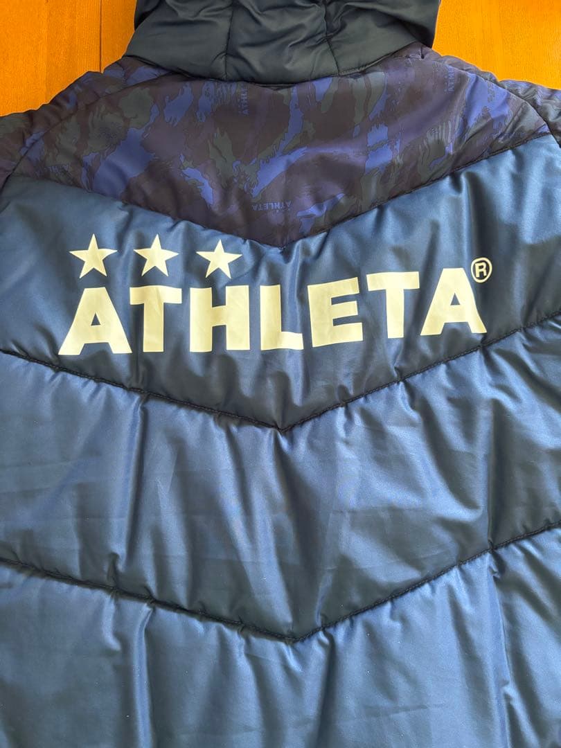 ATHLETA ネイビー ベンチコート フード付き
