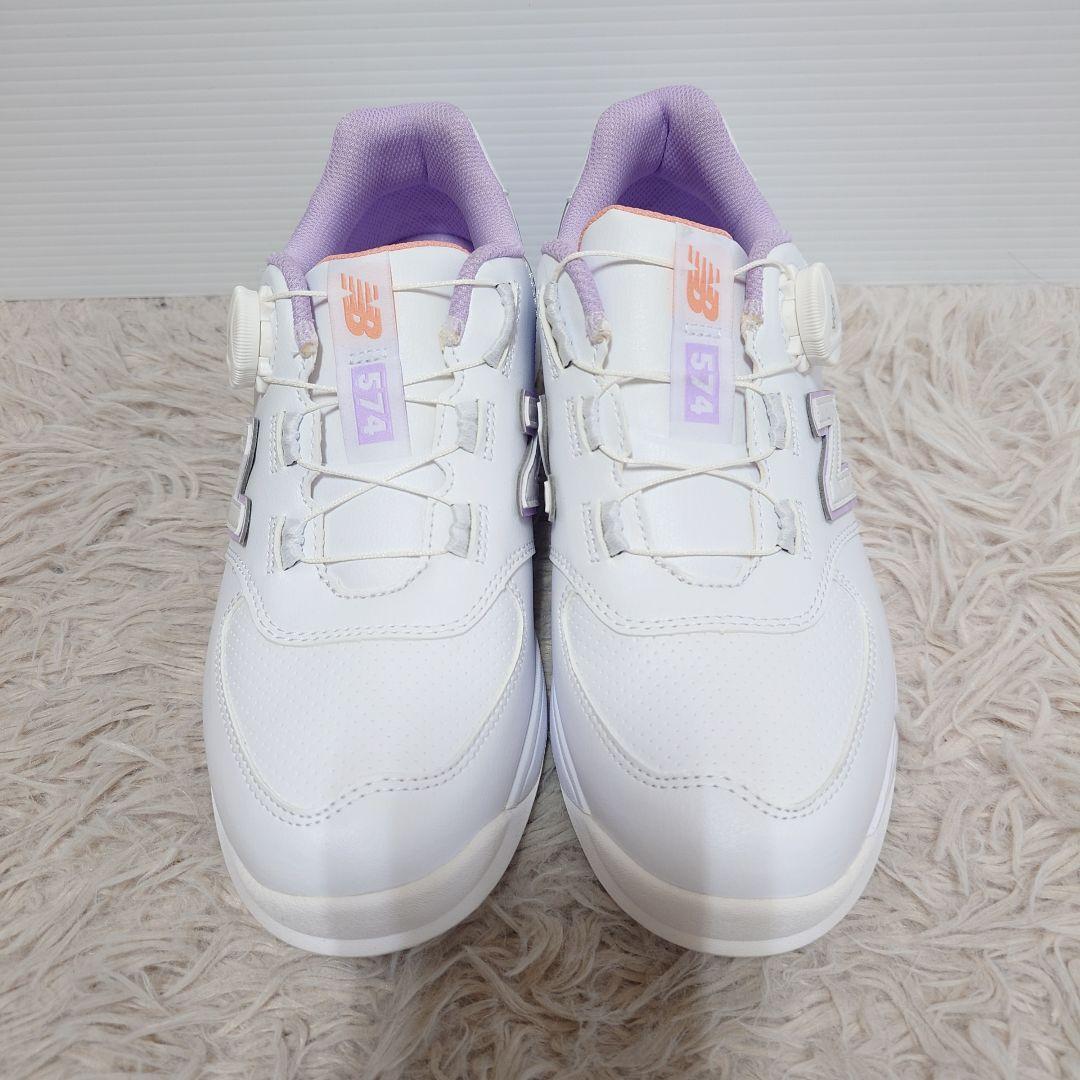 美品 new balance 574 ニューバランス ゴルフシューズ 靴 24