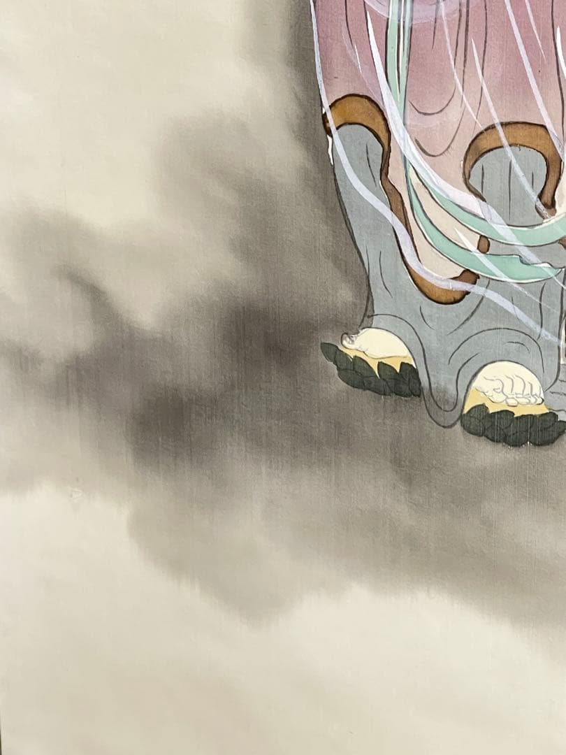 【真作】恵山　観音菩薩図 掛軸 仏画 絹本彩色 大幅 仏教美術