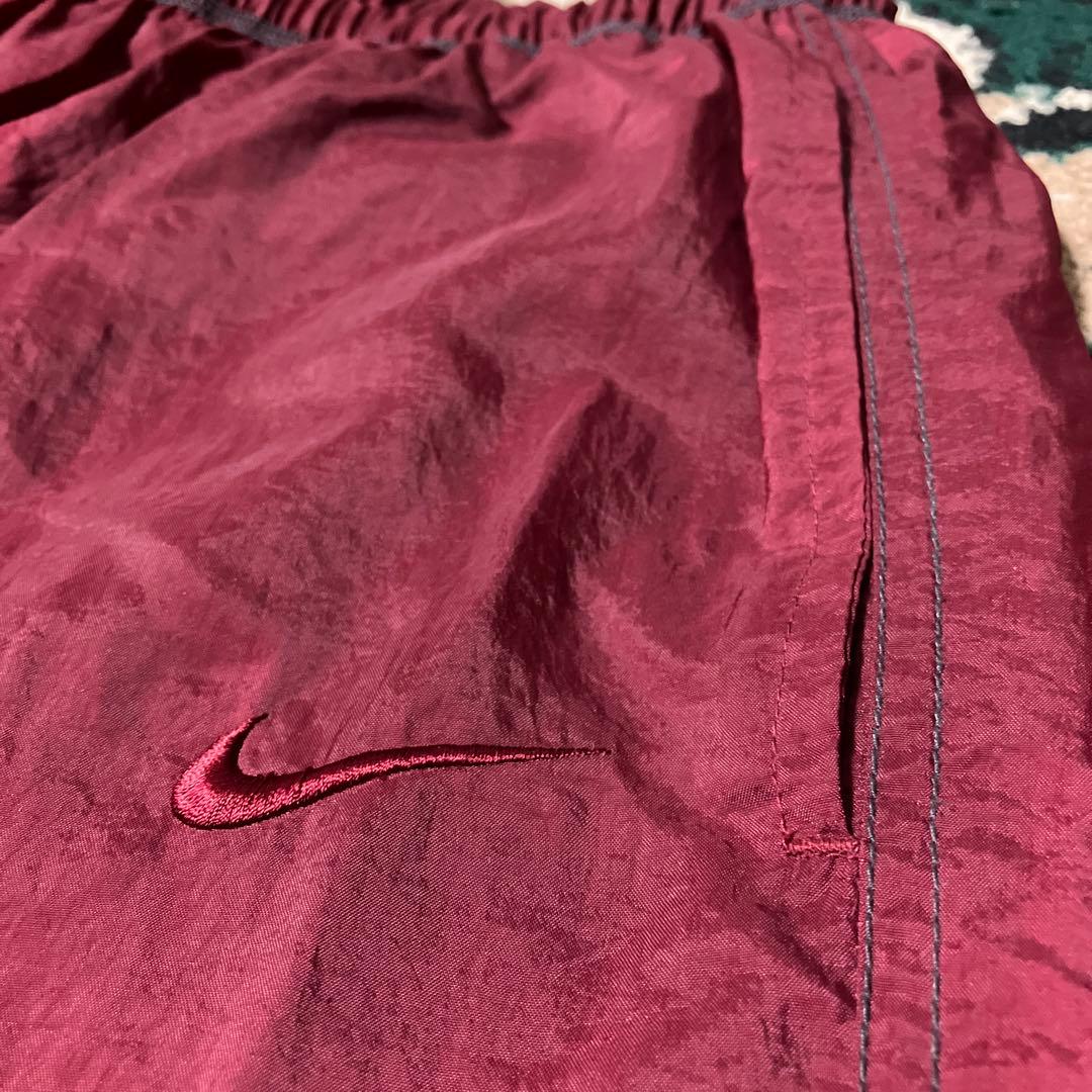 銀タグ NIKE ナイキ　90s ナイロンパンツ バーガンディ