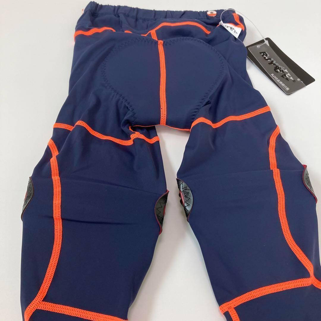 【新品】サイクルパンツ Lサイズ ネイビー×オレンジ ランバイク ストライダー