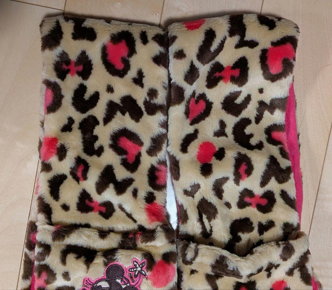 美品　ミニー マフラーキャップ　レオパード　ファンキャップ
