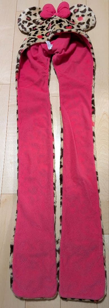 美品　ミニー マフラーキャップ　レオパード　ファンキャップ