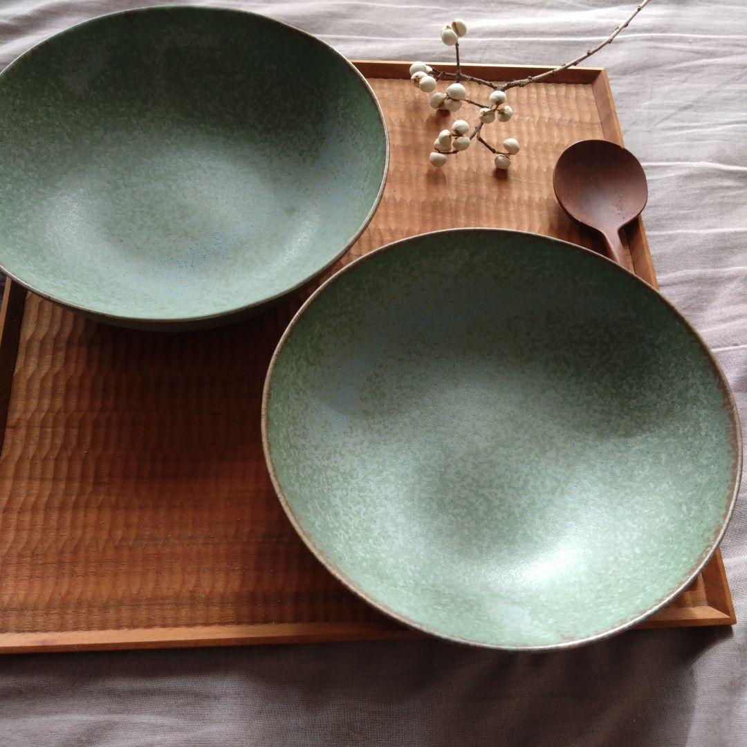 【お買い得/新品未使用】春の新色　美濃焼 うぐいす楕円深皿×4点セット