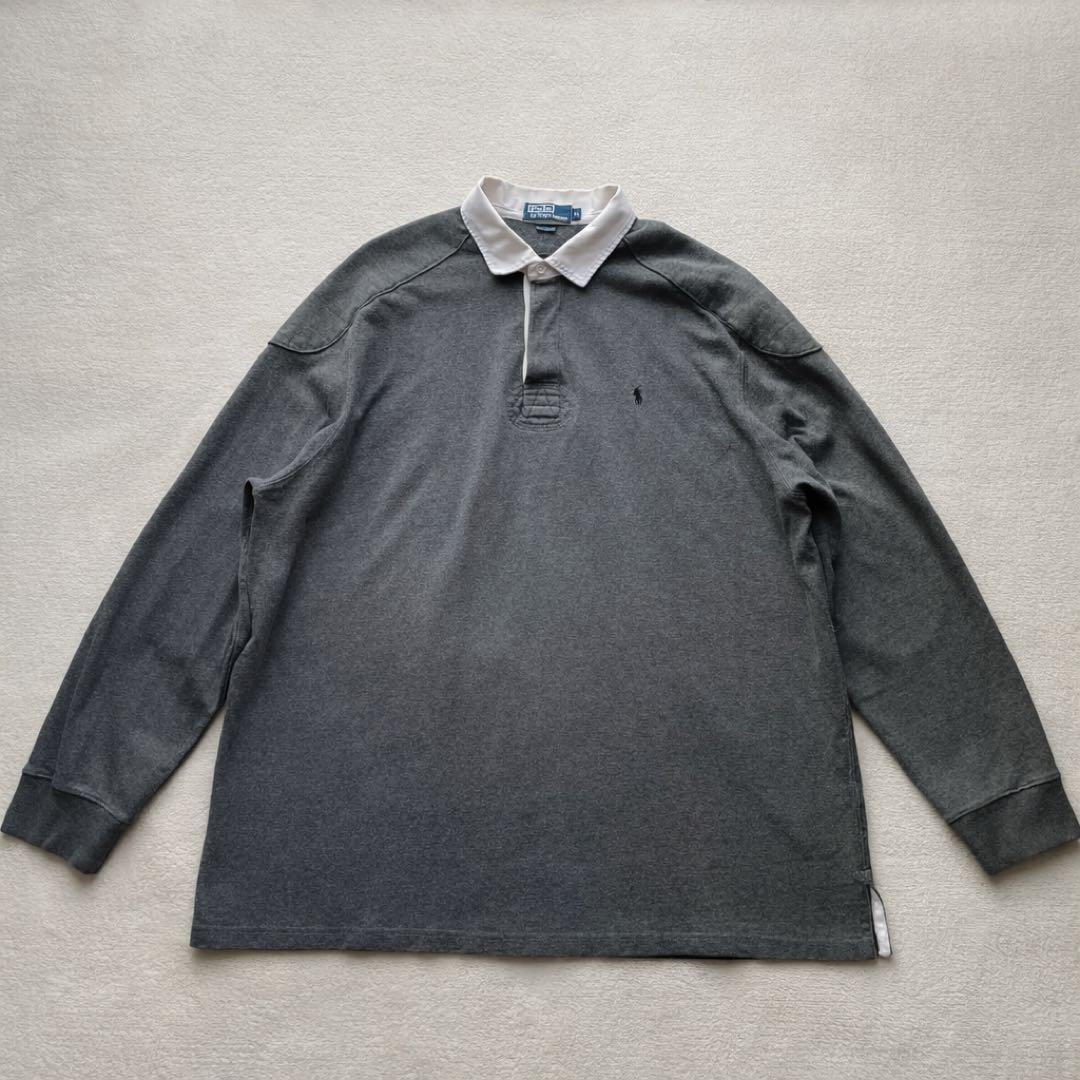 訳あり Polo by Ralph Lauren ラガーシャツ グレー XL
