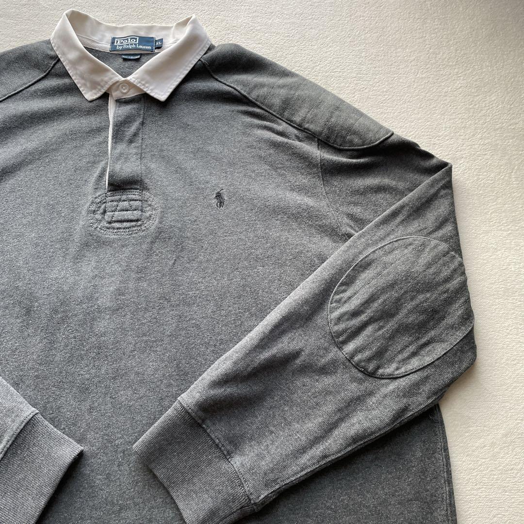 訳あり Polo by Ralph Lauren ラガーシャツ グレー XL