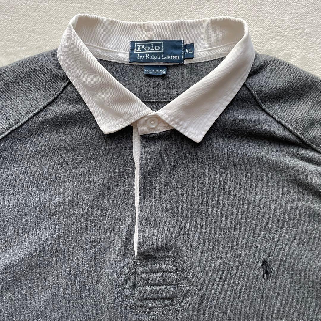 訳あり Polo by Ralph Lauren ラガーシャツ グレー XL
