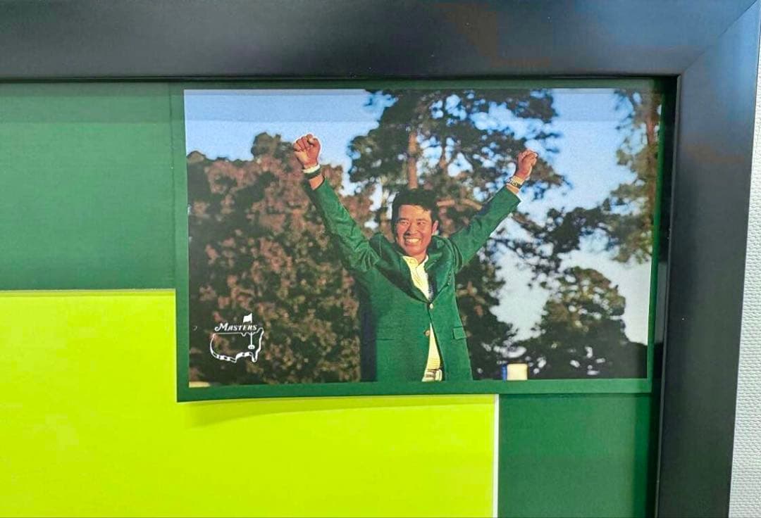貴重！松山英樹直筆サイン日本人初２０２１年マスターズ優勝記念フラッグ鑑定書付