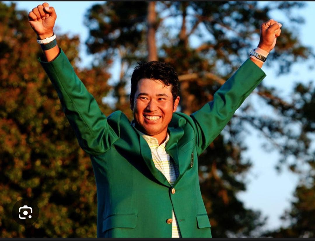 貴重！松山英樹直筆サイン日本人初２０２１年マスターズ優勝記念フラッグ鑑定書付