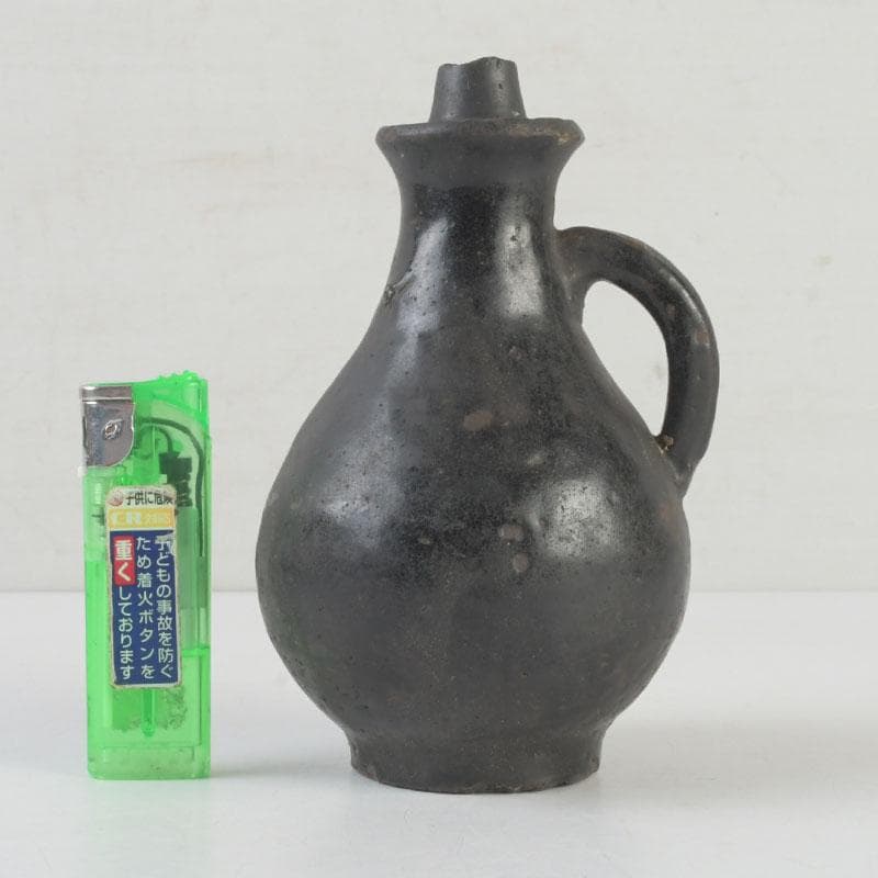 朝鮮美術　李朝　黒釉　執壷　水注　V　A18