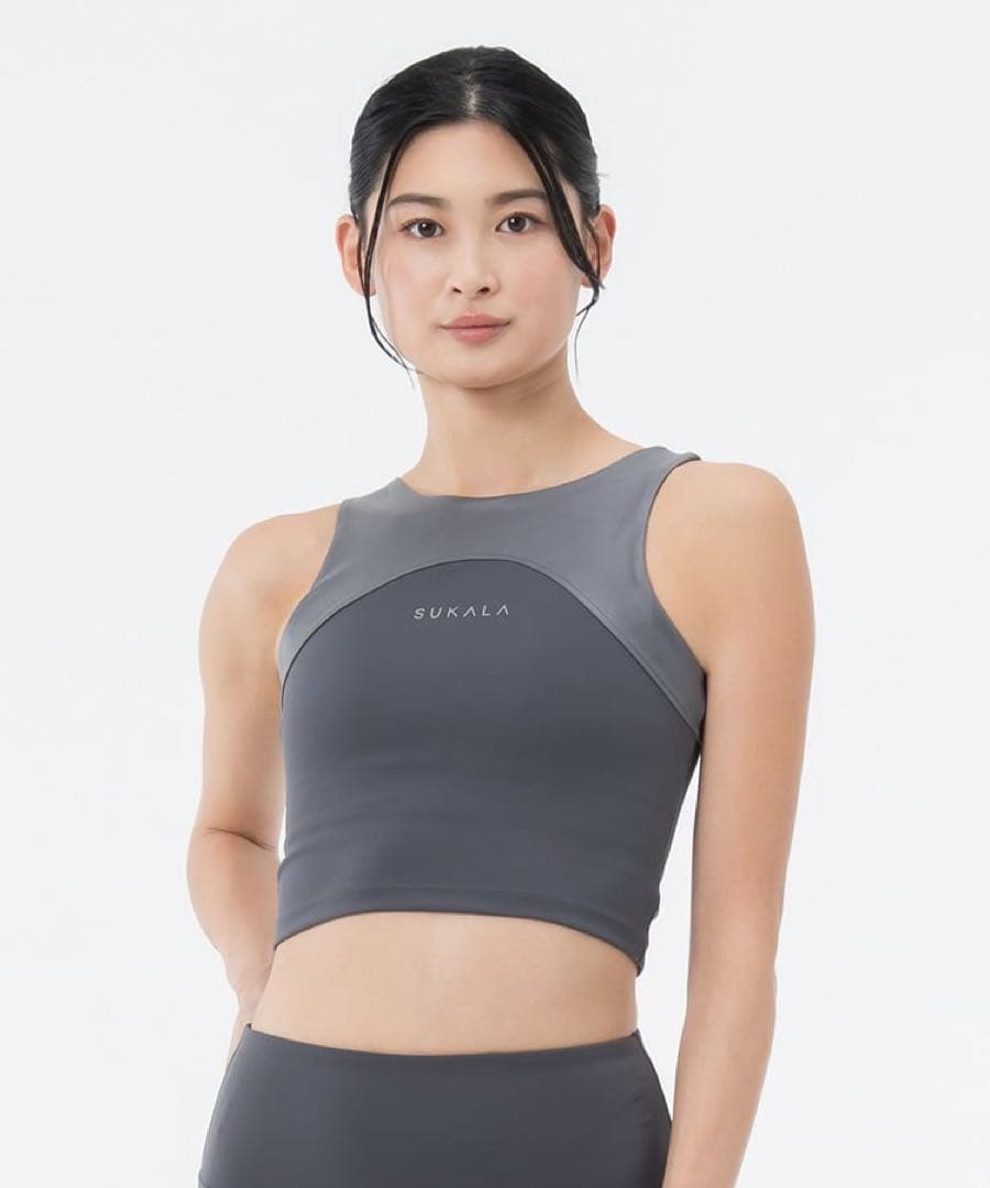 SUKALAシマープリントショートタンクトップ　レギンス　セットアップ　L
