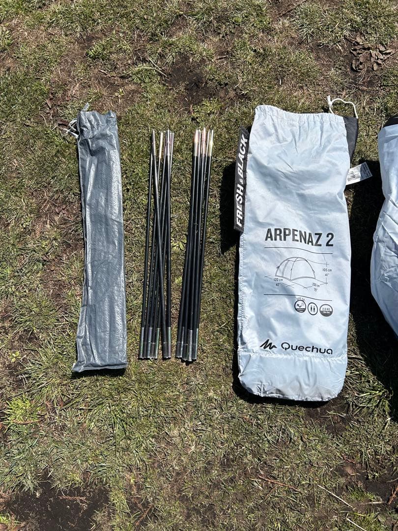 ケシュアARPENAZ2フランス大人気絶版モデル遮光性抜群1～2人用簡単テント白