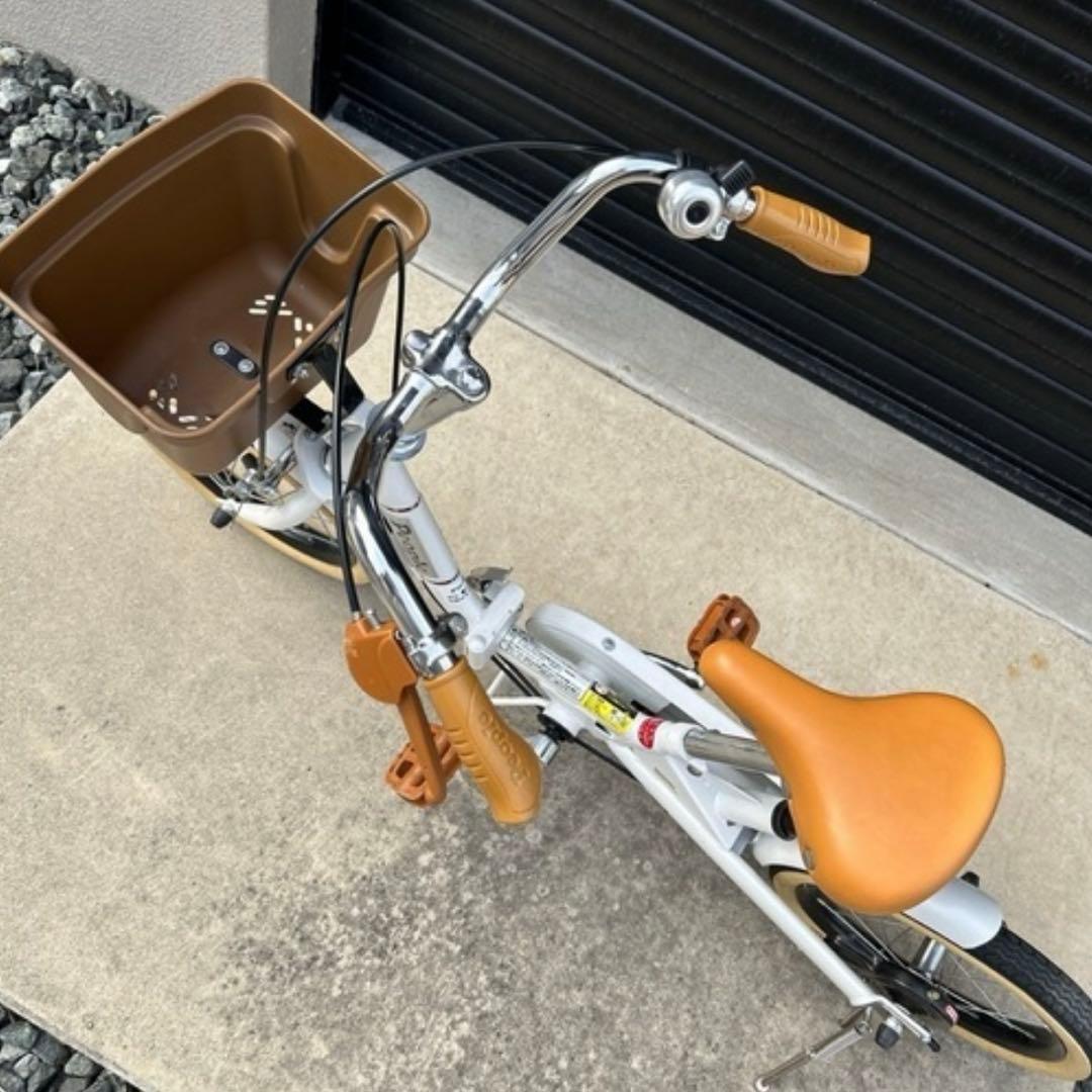 【愛知県引渡】10回ほど使用　14インチ　ピープル　自転車　補助輪　補助棒あり