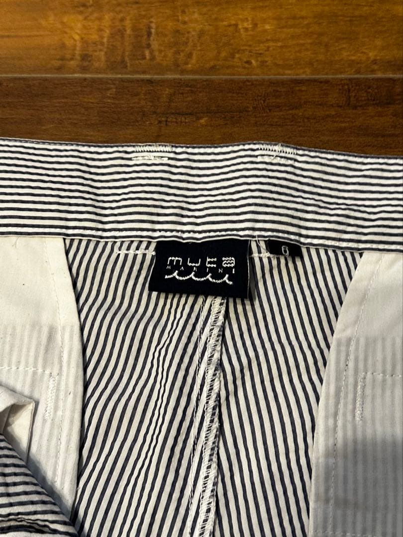 muta MARINE シアサッカー ショートパンツ L ストライプ