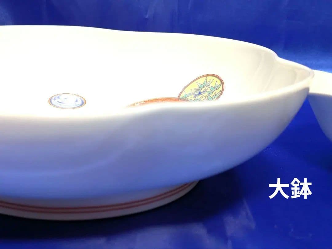 メルカリ市お値下げ✿深川製磁✿寿赤絵・鉢＆小皿6点セット✿箱付未使用