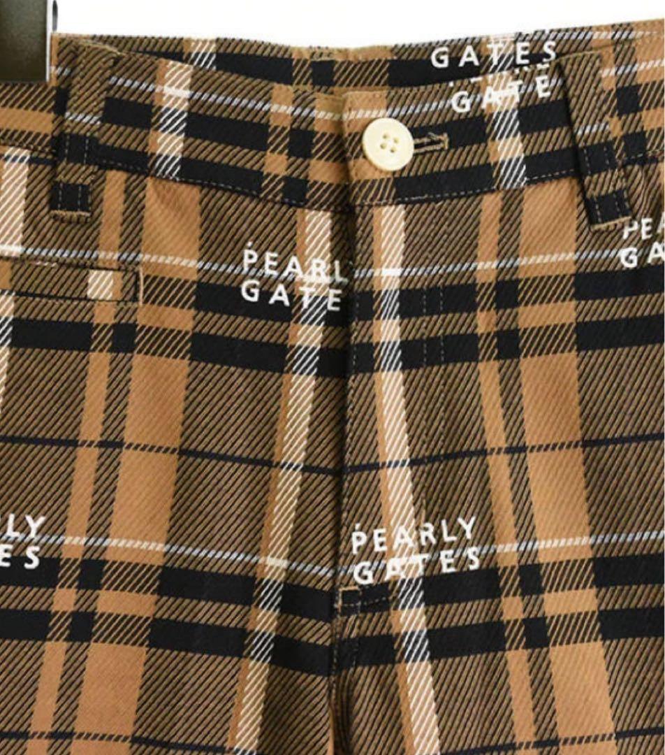 【サイズ0】PEARLY GATES チェック柄パンツ ブラウン