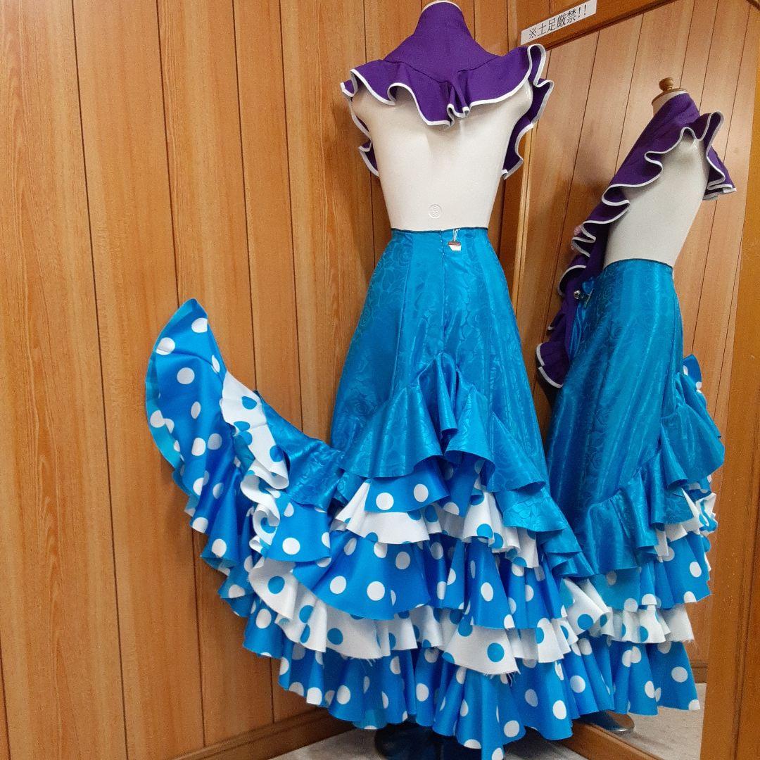 フラメンコ衣装　☆ファルダのみ　気品のある大バラ地模様ジャガード生地♡