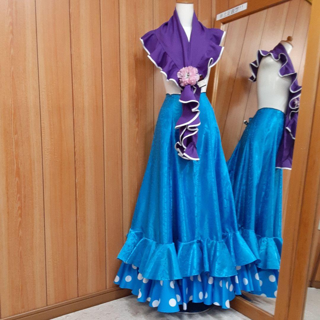 フラメンコ衣装　☆ファルダのみ　気品のある大バラ地模様ジャガード生地♡