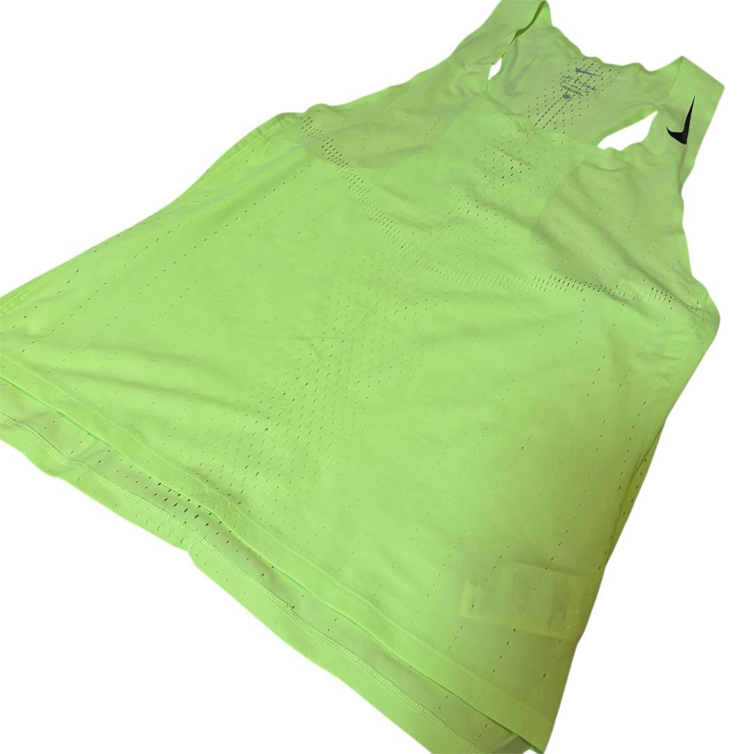 【美品】NIKE ナイキ エアロスイフト シングレット XL 蛍光イエロー