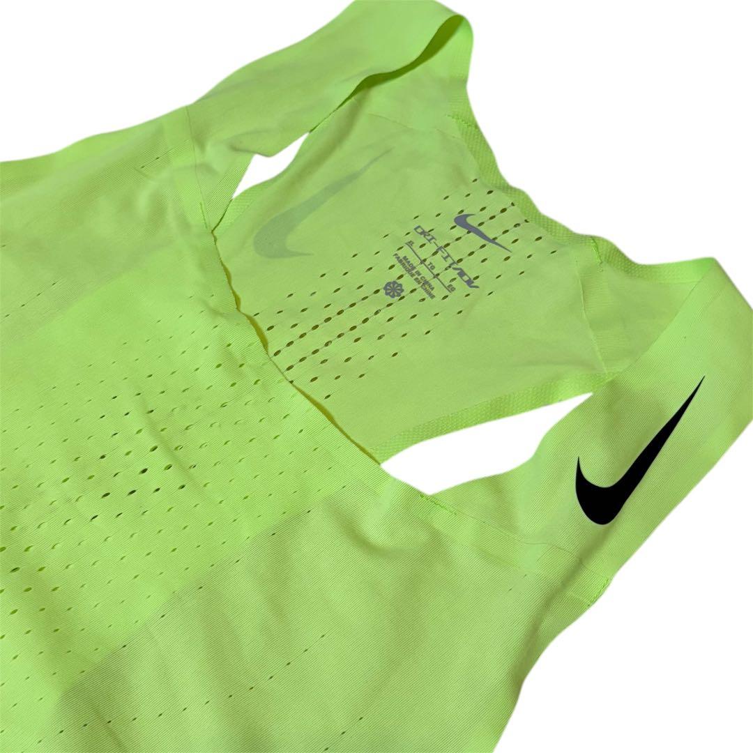 【美品】NIKE ナイキ エアロスイフト シングレット XL 蛍光イエロー