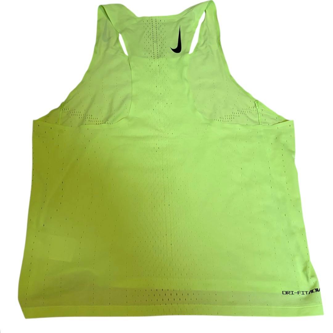 【美品】NIKE ナイキ エアロスイフト シングレット XL 蛍光イエロー