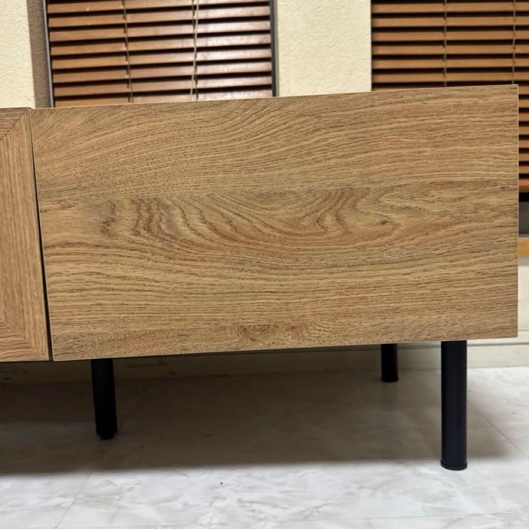 美品 LOWYA テレビボード ナチュラルウッド テレビ台 140 ラタン調