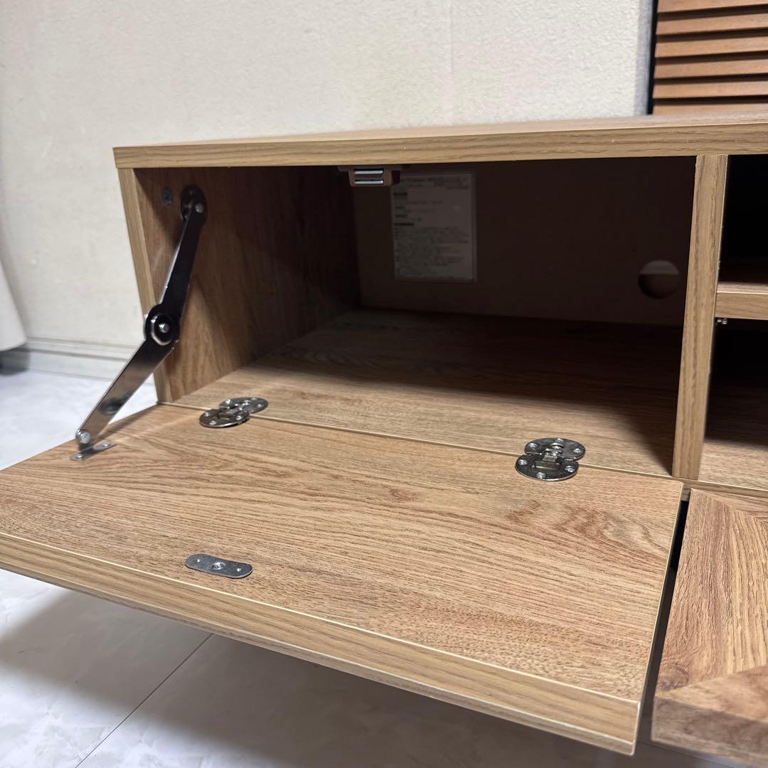 美品 LOWYA テレビボード ナチュラルウッド テレビ台 140 ラタン調