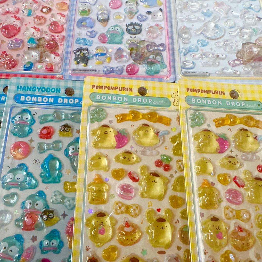 サンリオ　ボンボンドロップシール　ボンドロ　はぴだんぶい　プリン　シナモン