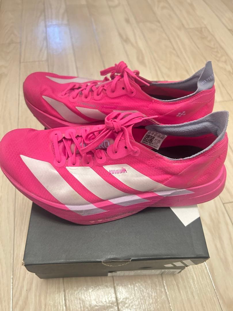 ADIZERO ADIOS PRO4 ピンク×ホワイト 25.5cm
