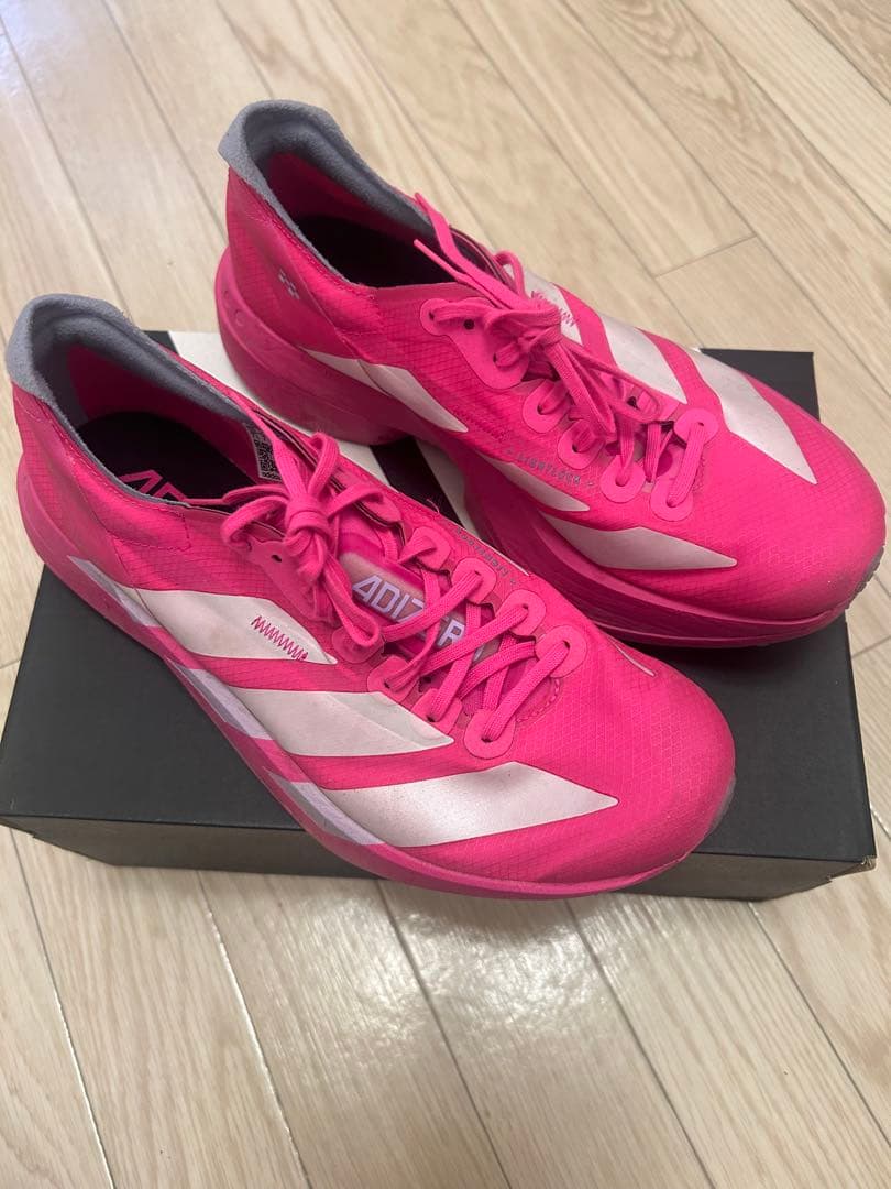 ADIZERO ADIOS PRO4 ピンク×ホワイト 25.5cm