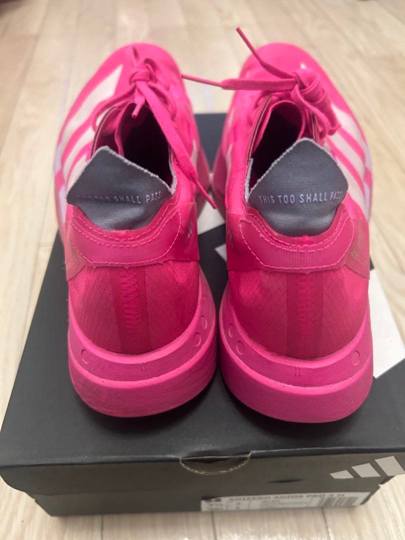 ADIZERO ADIOS PRO4 ピンク×ホワイト 25.5cm