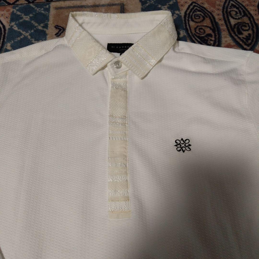 St ANDREWS セントアンドリュース 長袖ポロシャツ メンズ 白