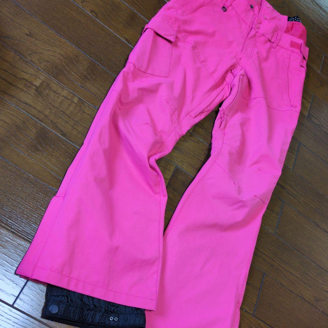 【美品】ROXY　スノボウェア　上下セット　Ｓ　総柄　　 ボタニカル　ピンク