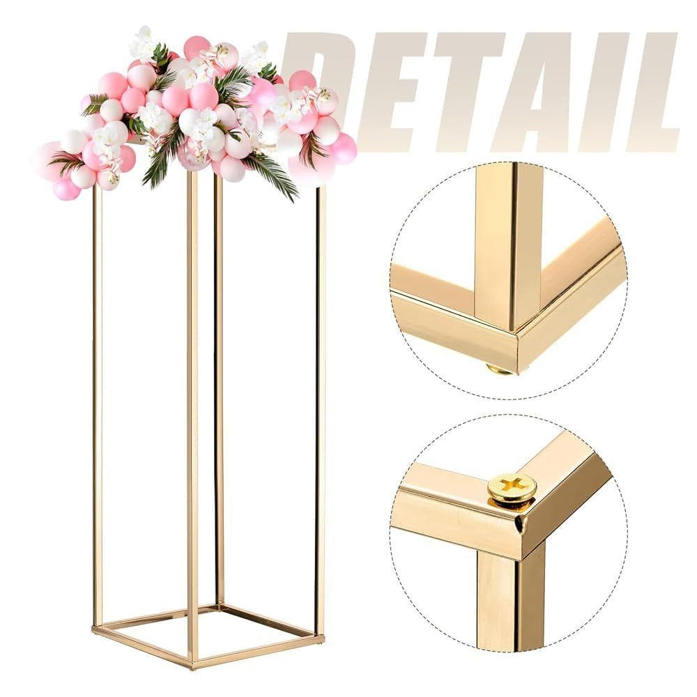 uxcell ウェディングフラワースタンド 高さ60 cm 金トーン 10個