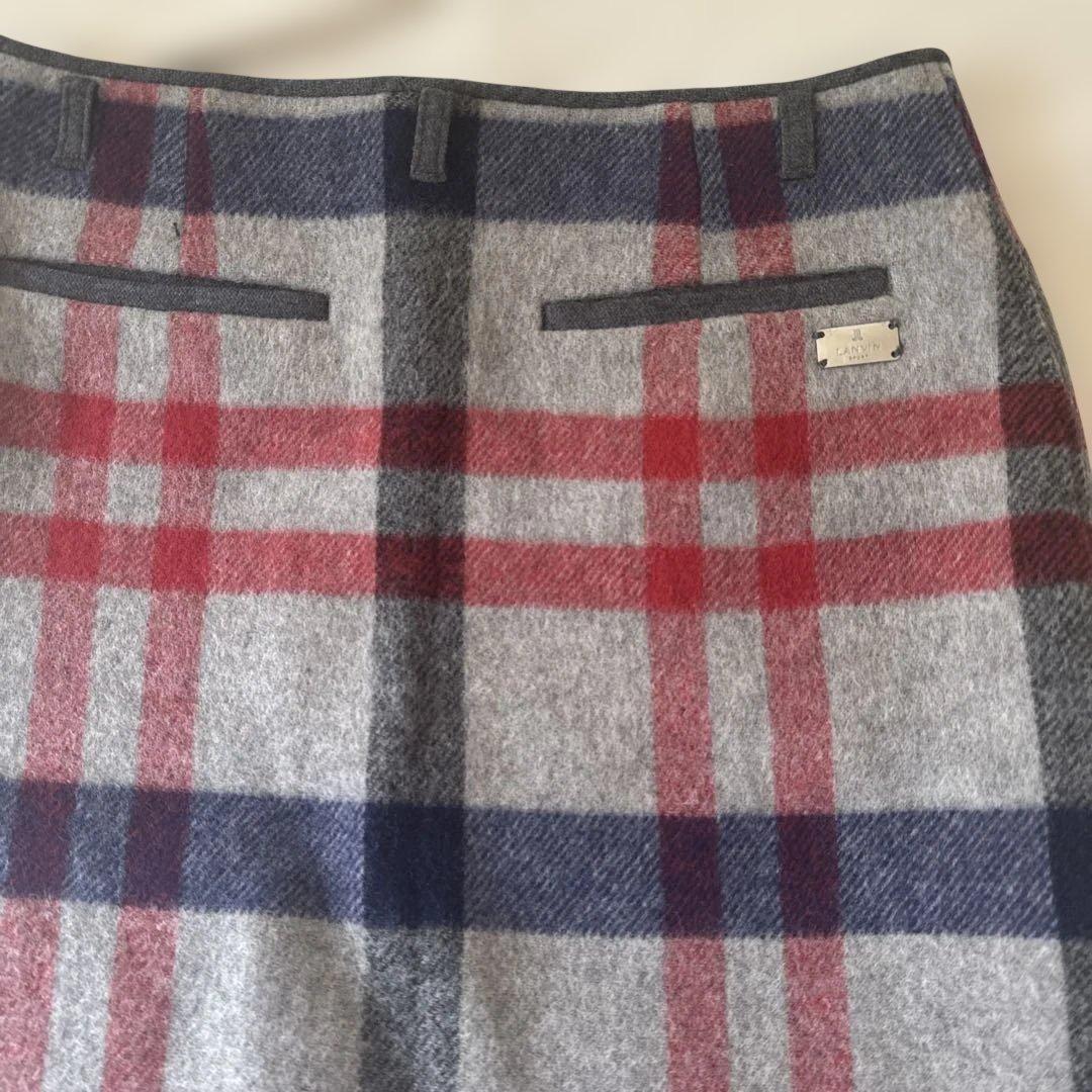LANVIN スポーツ チェック柄スカート 40