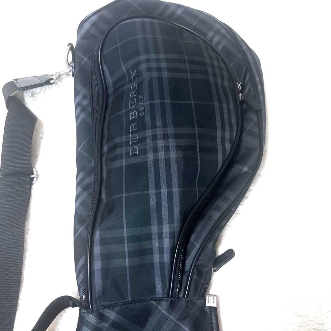 極美品☆バーバリーゴルフキャディバック シャドーチェック黒