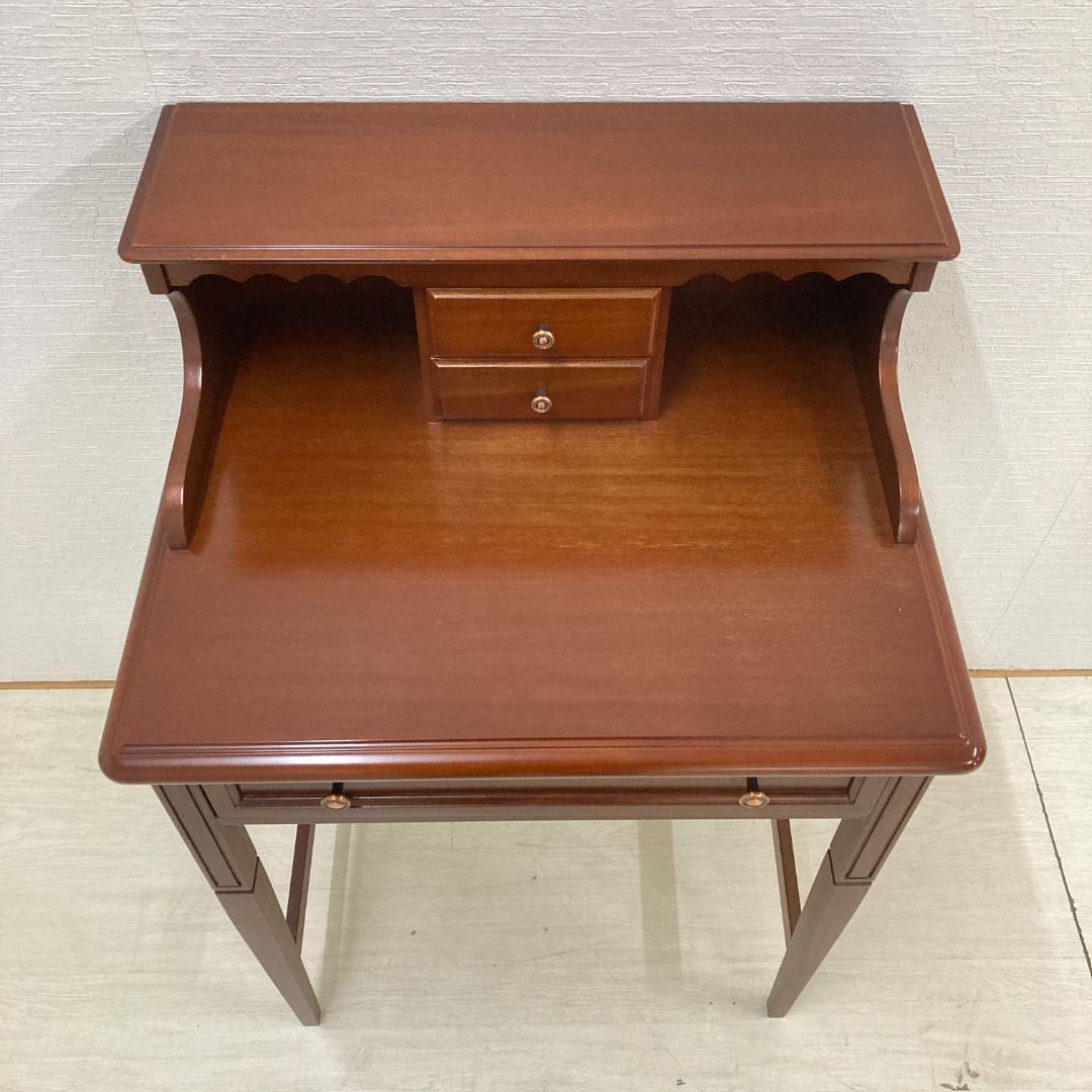 東海家具　ミニデスク　机　天然木　クラシカル　コンパクト