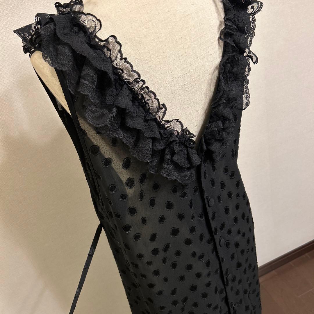 黒　レース　エプロン