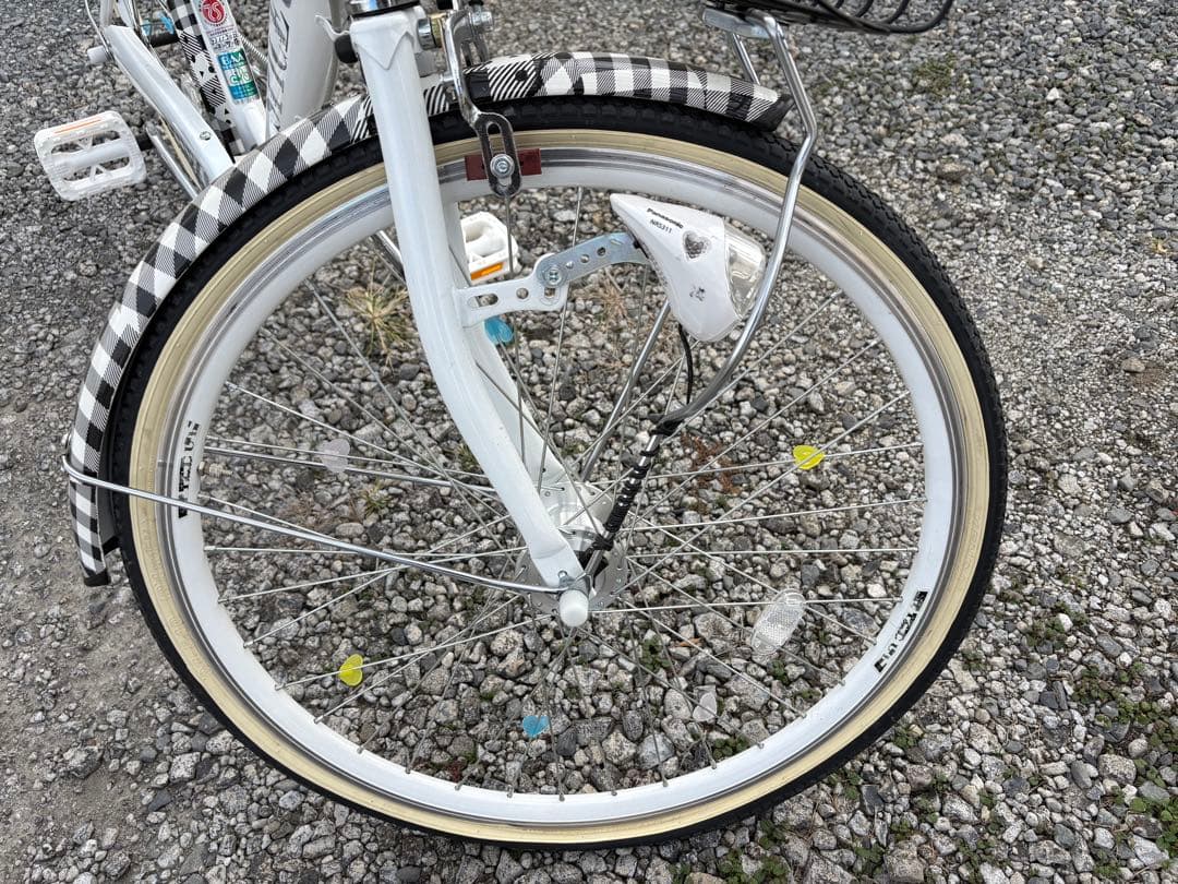 子供用自転車 ホワイト チェック柄