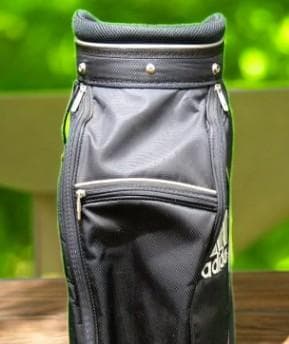 送料無料/美品　adidas キャディバッグ 黒 ストライプデザイン