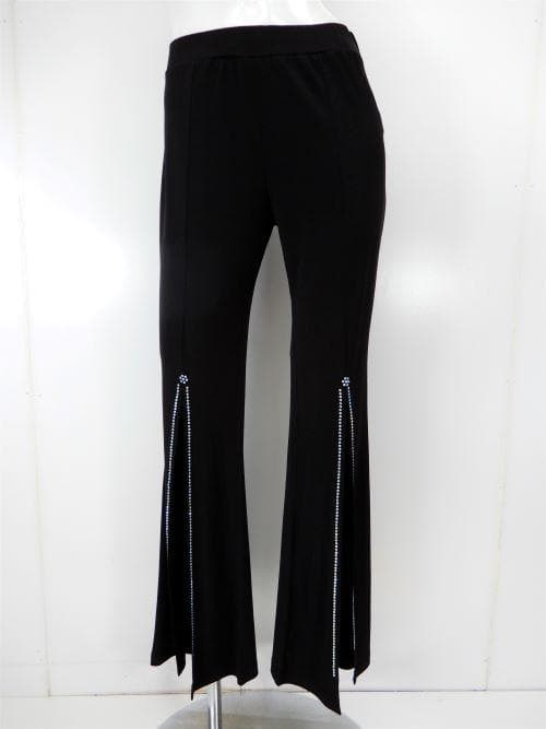 新品　社交ダンス　韓国製　パンツ　前スリット　黒　a095