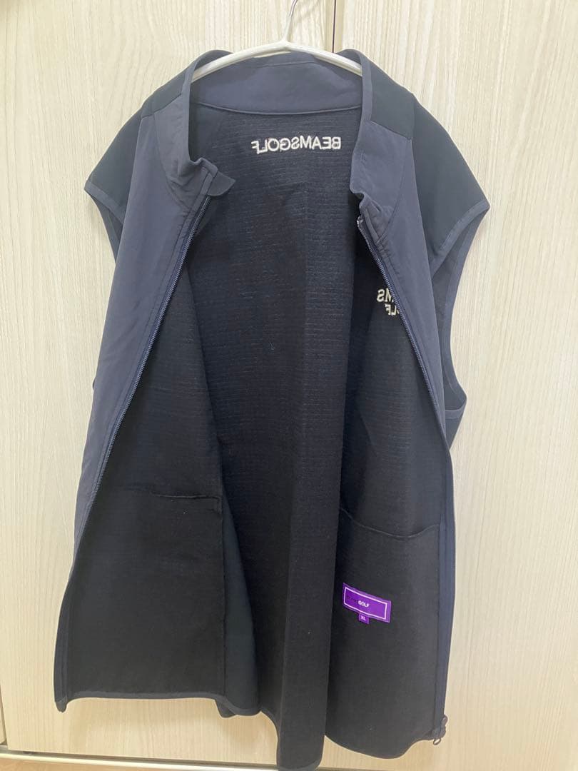 BEAMS GOLF テクノ フリース ストレッチ ジップベスト　XL