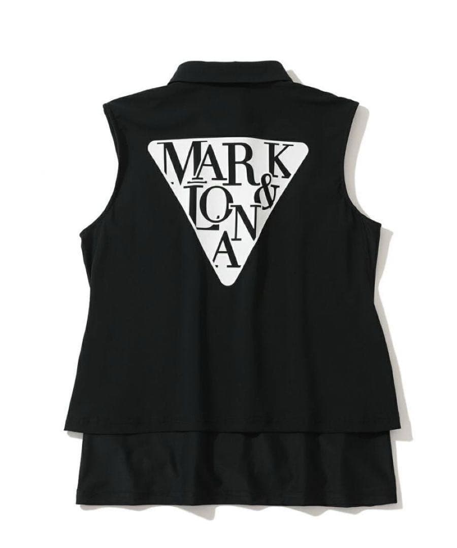 MARK & LONA ブラック ノースリーブシャツ 38