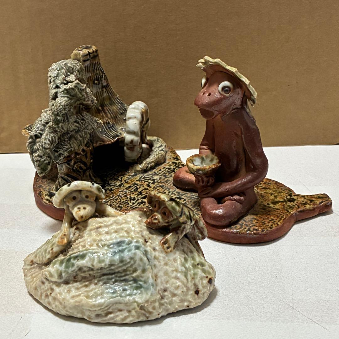 縁起物 カッパの置物 将棋 陶器　おまけ付き