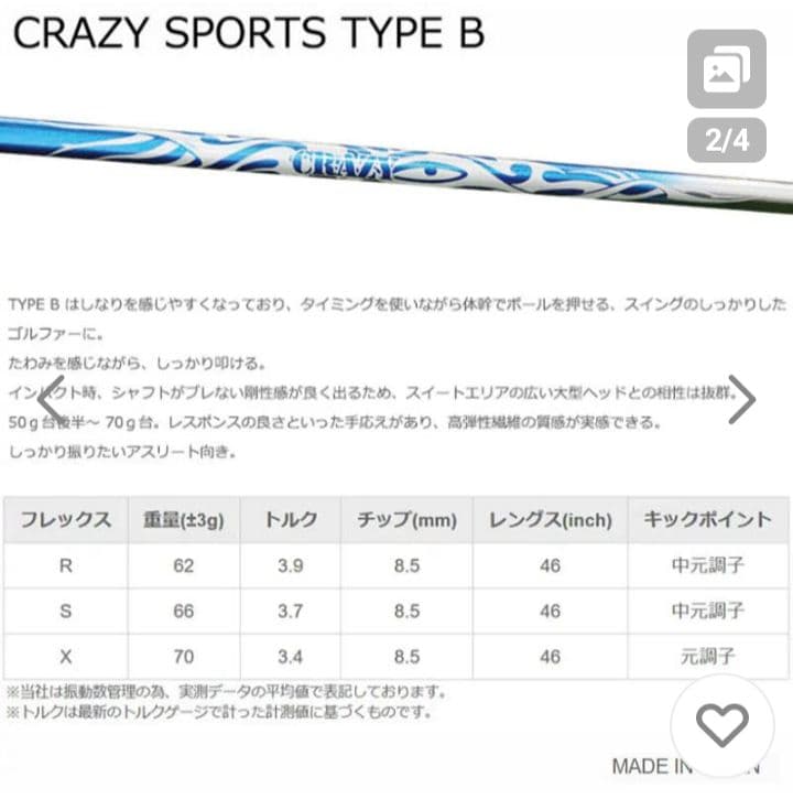 新品！クレイジースポーツ・タイプB（キャロウェイ・3W用）